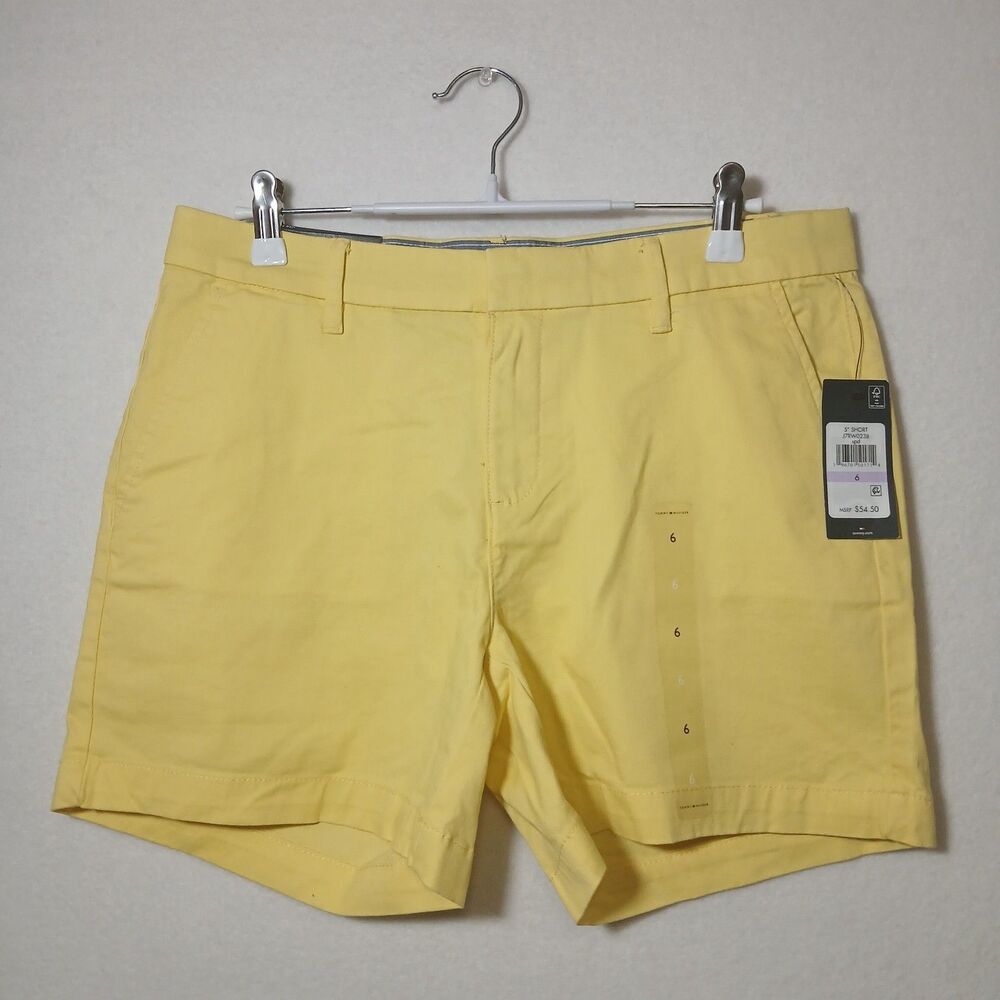 NWT Tommy Hilfiger 5" Shorts Womens Yellow Summer Spring Vacation Size 6 #1100